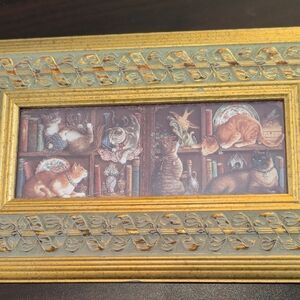 Gold Framed Cat Art by Crown Fine Arts